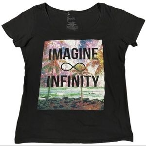 Empyre size large black shirt “Imagine Infinity” image on front. Short sleeve